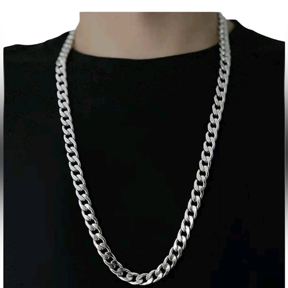 NEW Men's Heavy Solid Stainless Steel Chain Necklace 27” NWT - Picture 3 of 5